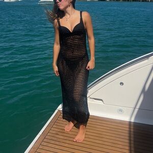 Wild Fable Black Open-Knit Top